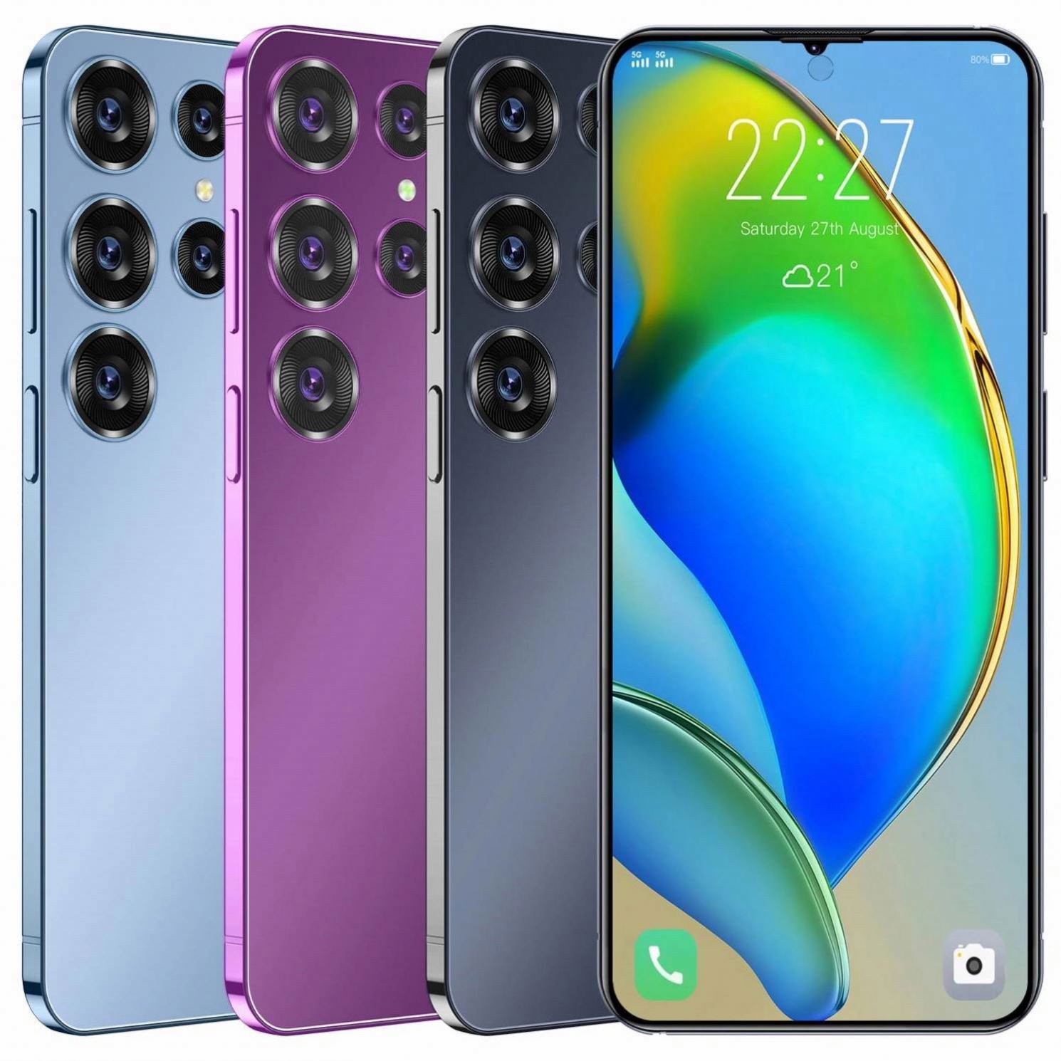 Dual Sim Card Slot 4G 3G I13 I14 I15 13 14 15 Best S23 S24 Ultra Face Recognition Best Smartphone With Great Price